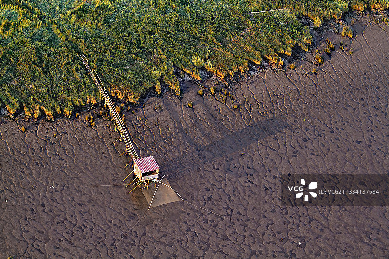 大西洋沿岸的网捕渔业-法国图片素材