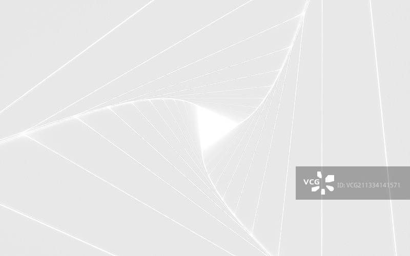 白色背景下的扭曲隧道 3D渲染图片素材