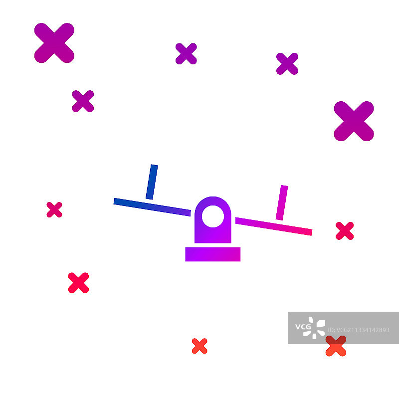 白色背景上的彩色跷跷板图标图片素材