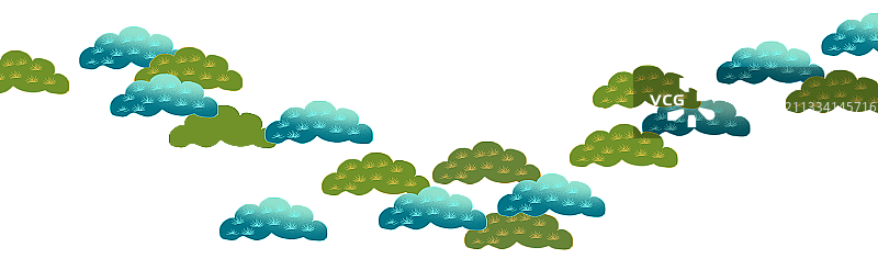 绿色与蓝色的树图片素材