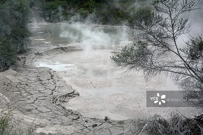 怀奥塔普泥浆沸腾，新西兰图片素材
