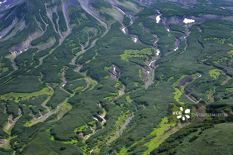 火山景观 - 堪察加半岛库页湖，俄罗斯图片素材