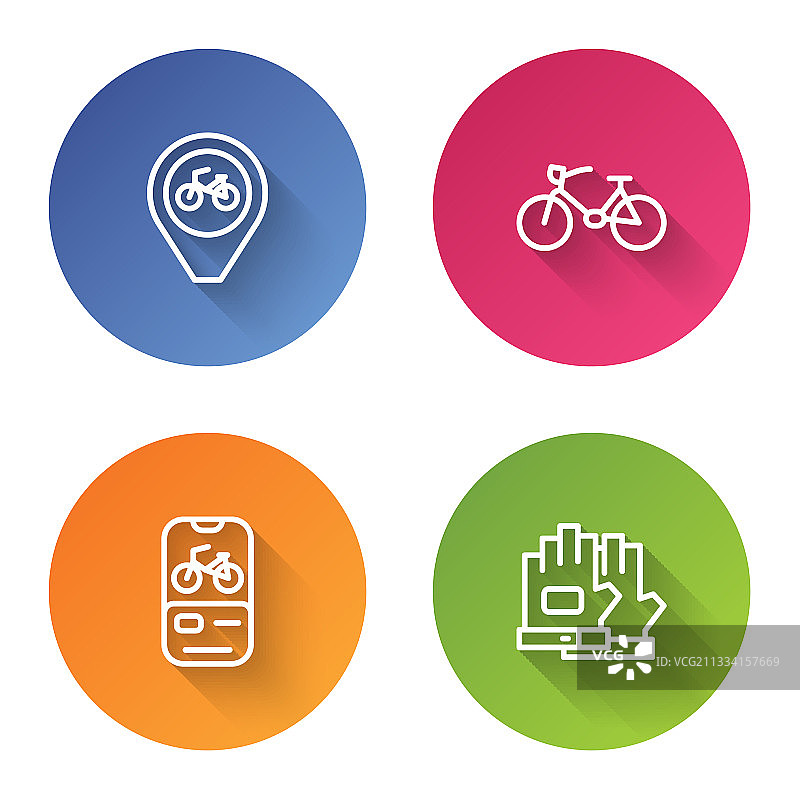 自行车租赁位置线条图片素材