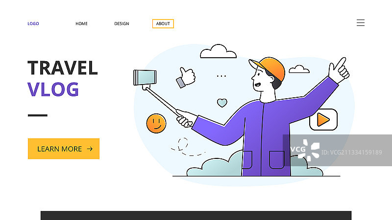 旅行视频博客网站模板图片素材