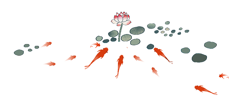 荷花塘里的荷叶与鱼图片素材