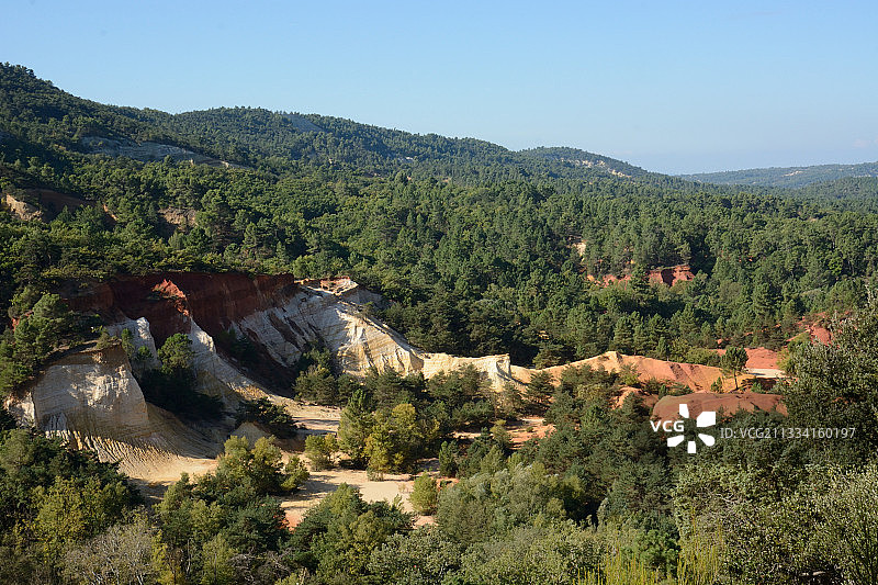 普罗旺斯吕斯特雷尔科罗拉多旧赭石采石场图片素材