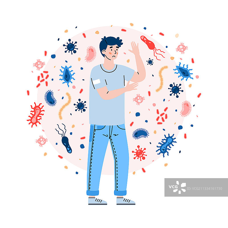 免疫系统虚弱的男人图片素材