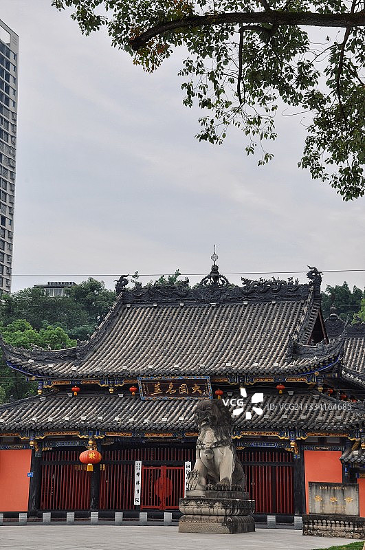 四川内江圣水寺飞檐斗拱图片素材