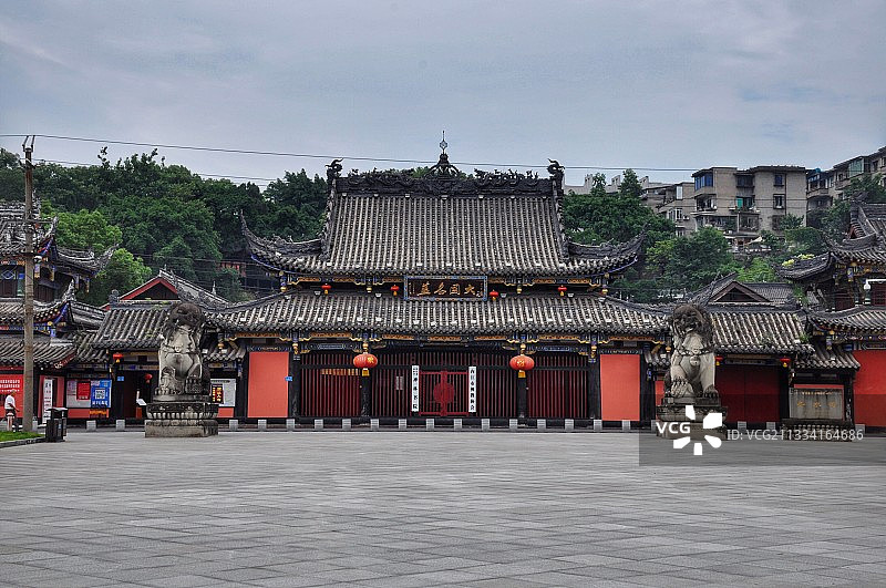 四川内江圣水寺飞檐斗拱图片素材