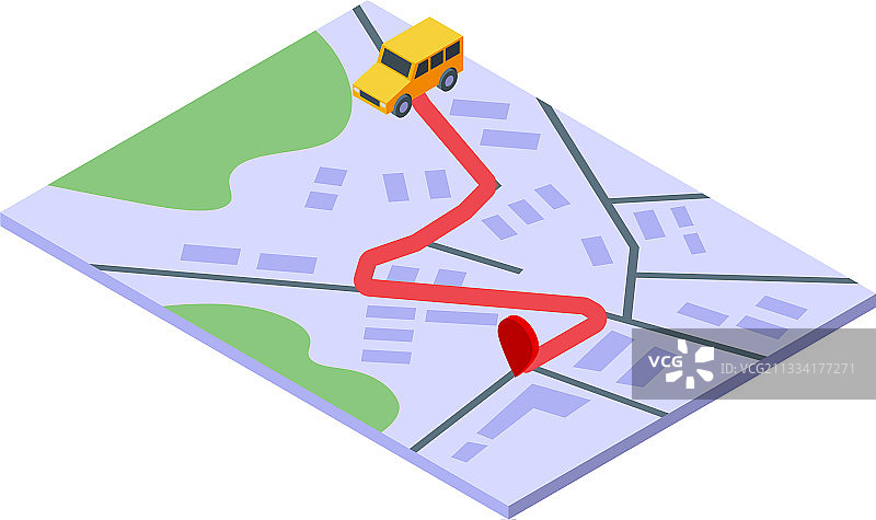 行程地图图标2.5D风格图片素材