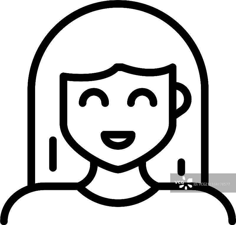 孙女图标线条风格图片素材