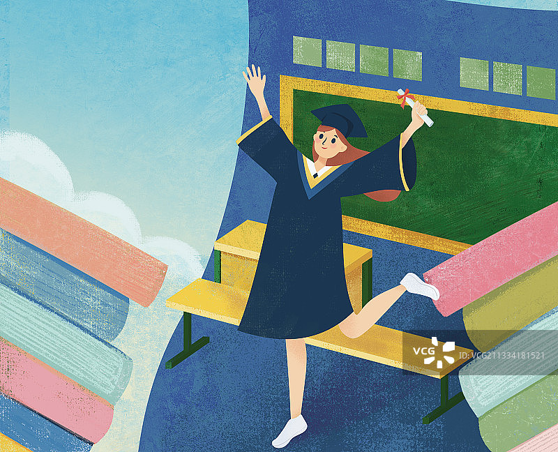 毕业季女孩横向2图片素材