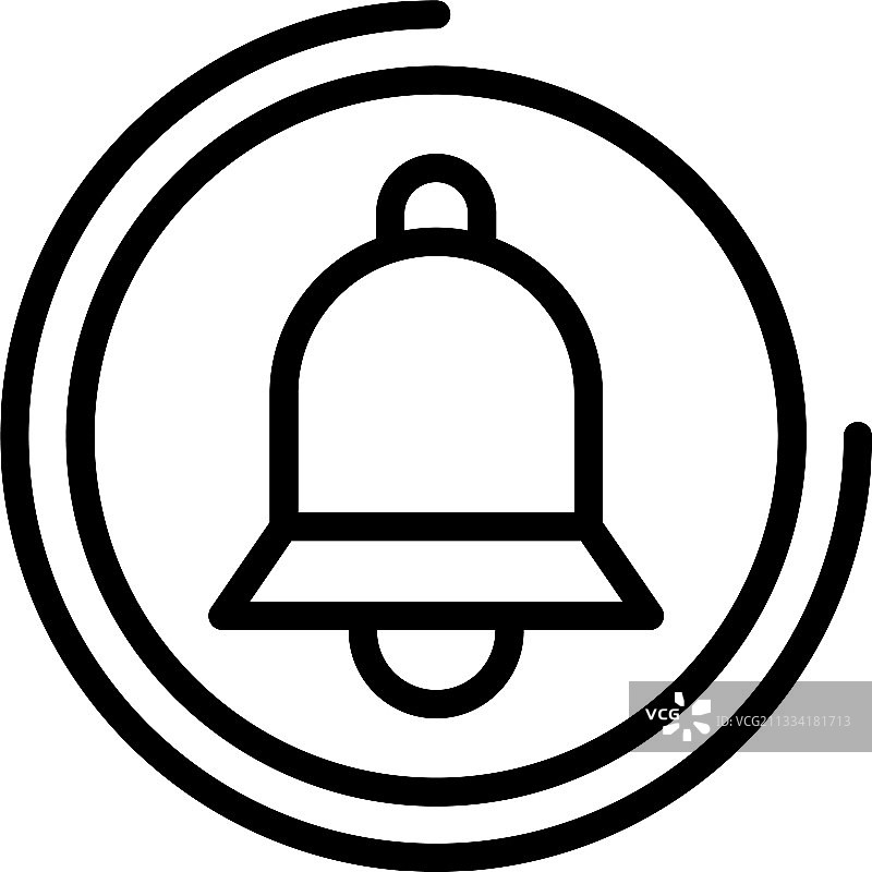 点击订阅铃铛图标线框风格图片素材