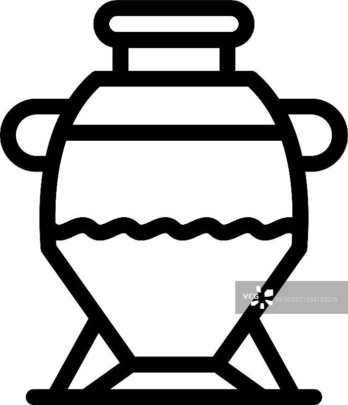 手工双耳细颈瓶图标轮廓样式图片素材