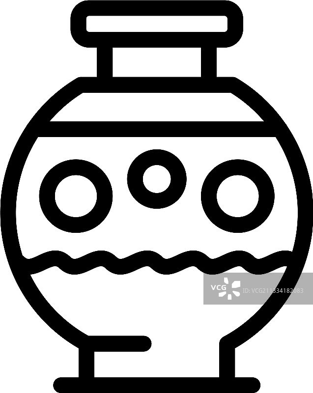 装饰性双耳瓶轮廓图标样式图片素材