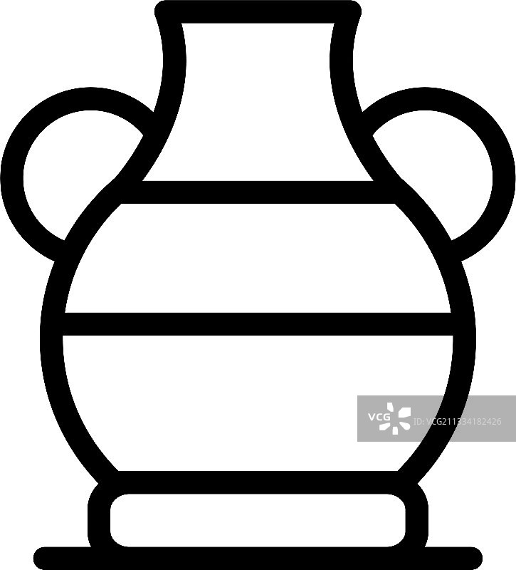 双耳细颈瓶雕塑轮廓图标图片素材