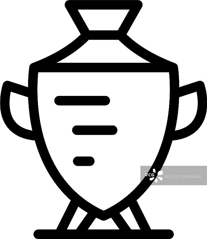 双耳细颈土罐瓮轮廓图标图片素材