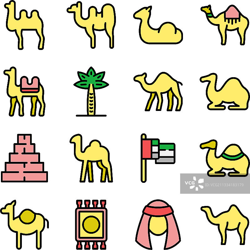 骆驼图标扁平化设计图片素材