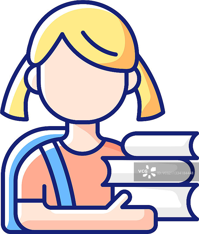 女学生RGB颜色图标图片素材