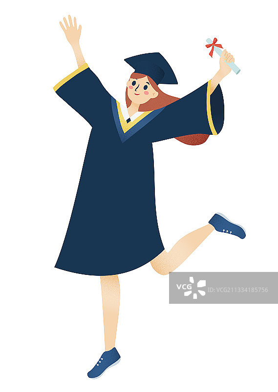 带学士帽的女孩图片素材