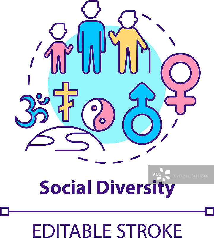 社会多样性概念图标图片素材