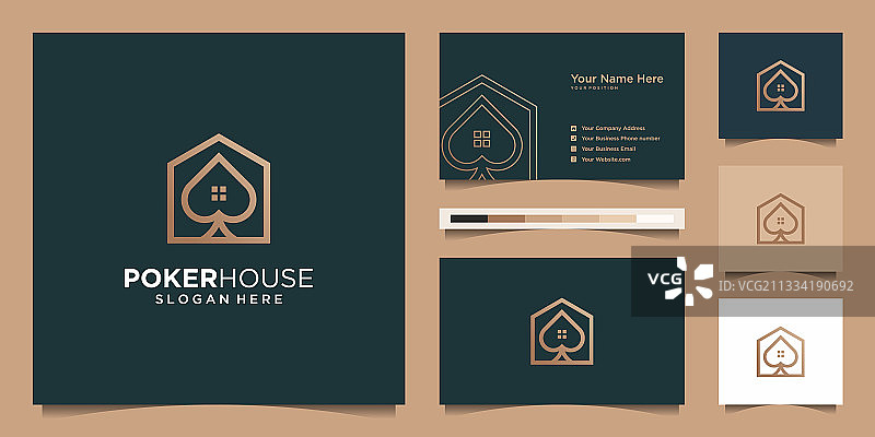 现代扑克房屋建筑logo图片素材