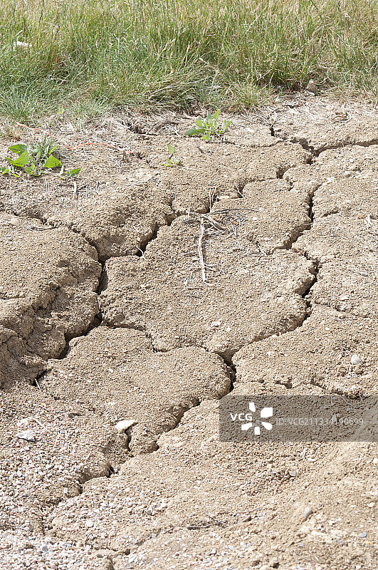 干旱期间龟裂的土地图片素材