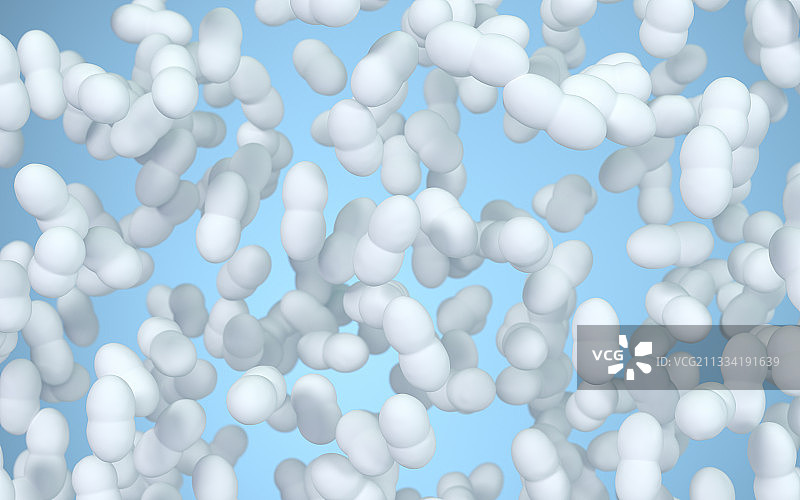 白色背景下的细菌 3D渲染图片素材