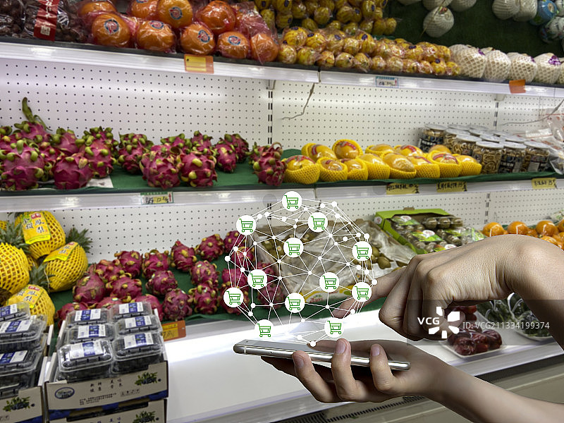 移动支付电子购物水果手机生鲜超市图片素材