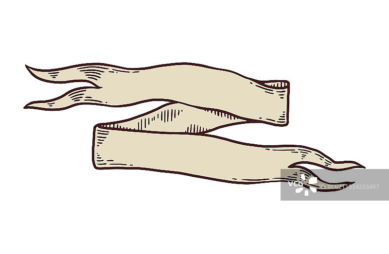 手绘复古缎带banner图片素材