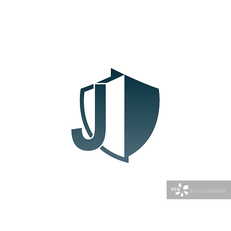盾牌标志图标与字母J设计图片素材