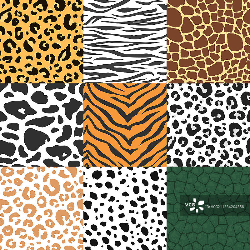 卡通彩色动物皮纹无缝图案图片素材