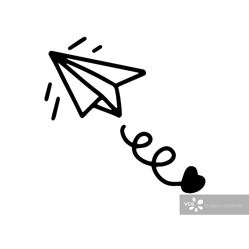 涂鸦风格的纸飞机图片素材