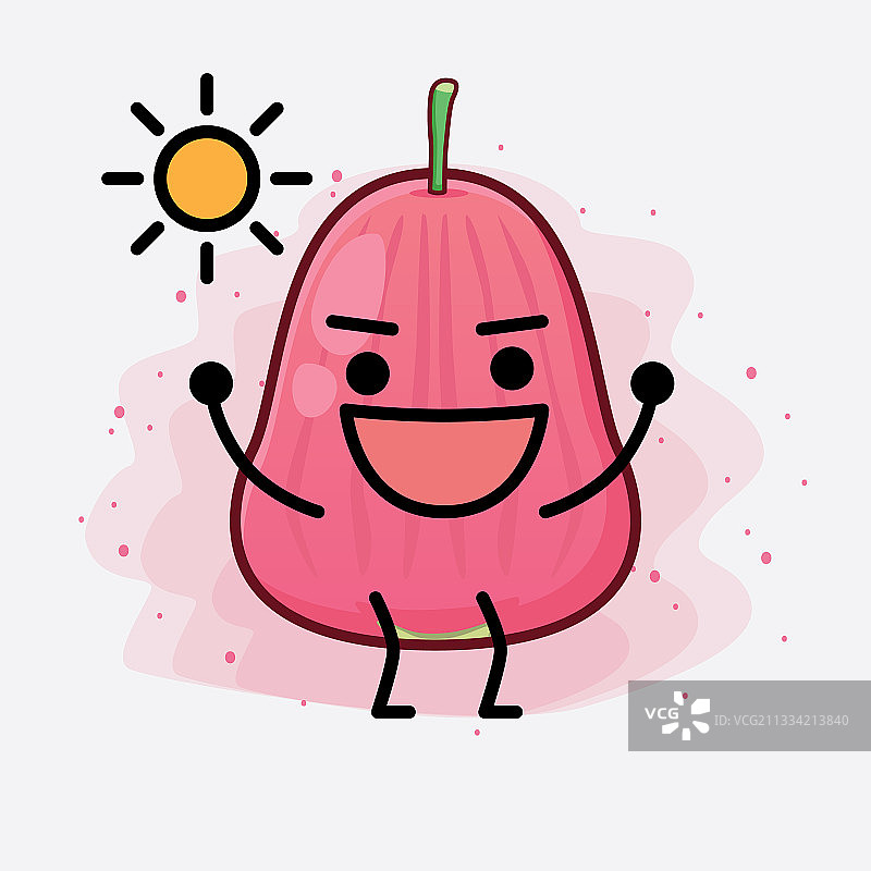 带有简单表情的可爱爪哇苹果图片素材