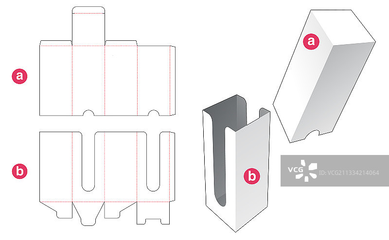 带盖高箱模切模板图片素材