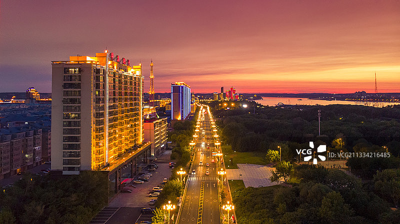 中俄边界黑龙江黑河市图片素材