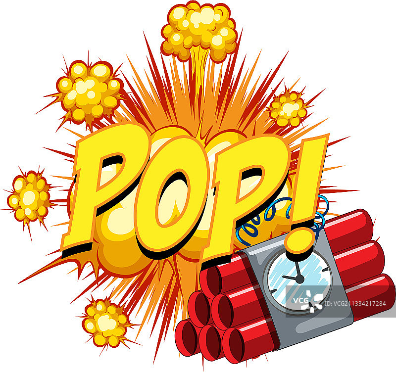 带有“Pop”字样的漫画对话气泡图片素材