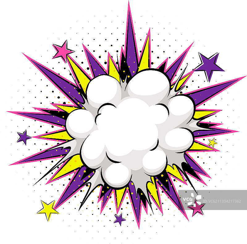 白色背景上的空白漫画语音气泡图片素材