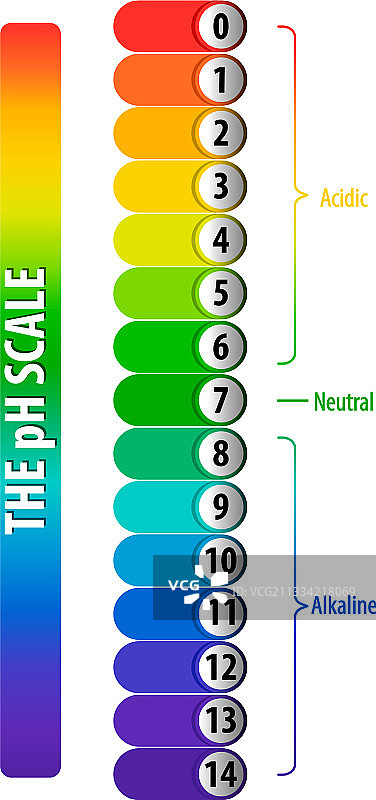 白色背景上的pH值刻度图片素材