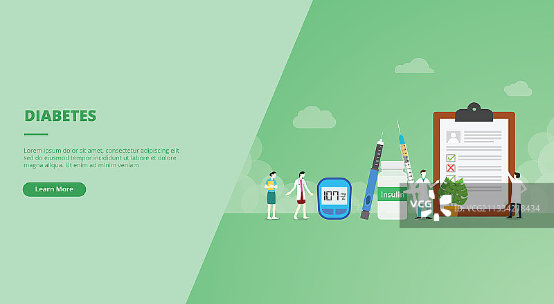 网站设计模板：糖尿病概念图片素材