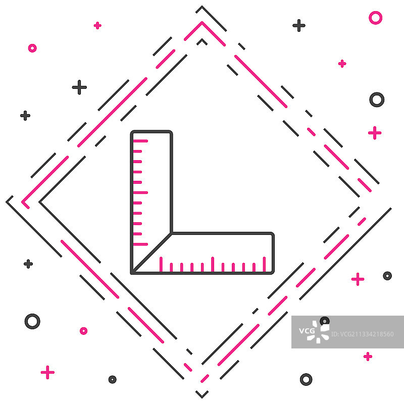 白色背景上的线条角尺图标图片素材