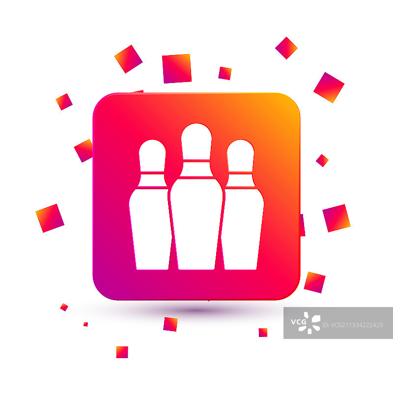 白色保龄球瓶图标，白色背景图片素材