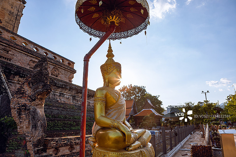 泰国清迈契迪龙寺景色图片素材