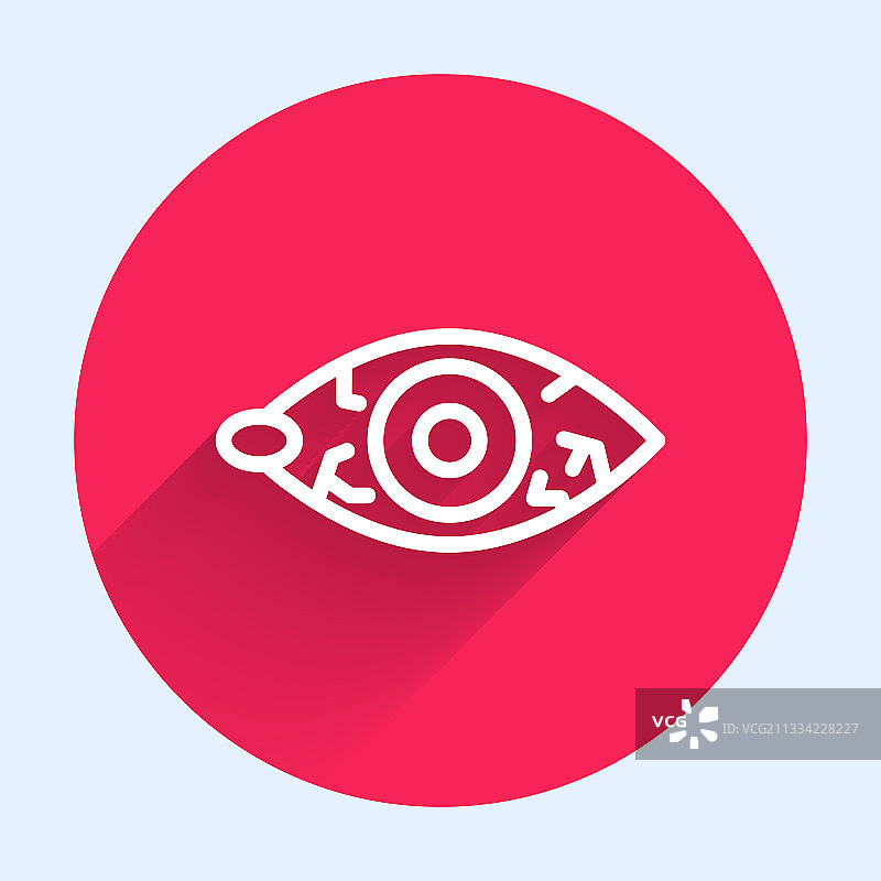 病毒或细菌感染引起的红眼白色线条图标图片素材