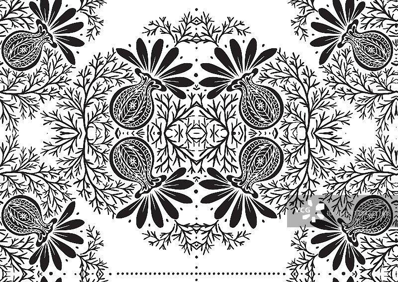 传统花卉大马士革复古无缝图案图片素材