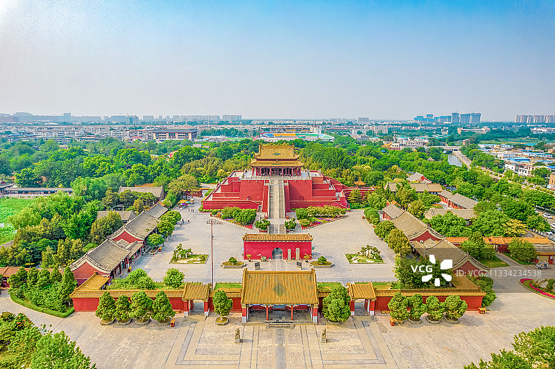 中国河南开封龙亭公园航拍图片素材