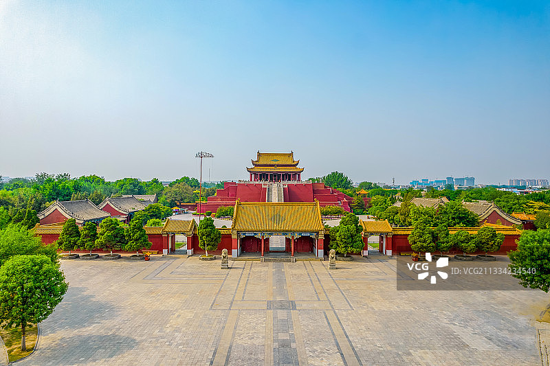 中国河南开封龙亭公园航拍图片素材