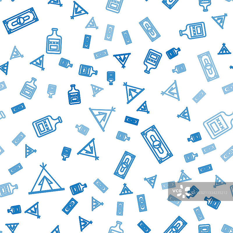 印第安帐篷或圆锥形帐篷纸叠线条图片素材