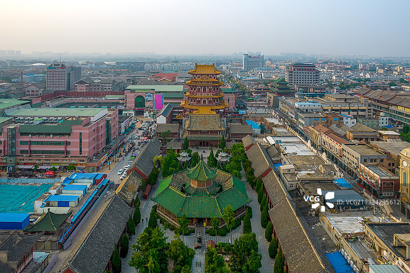 航拍河南开封大相国寺建筑图片素材