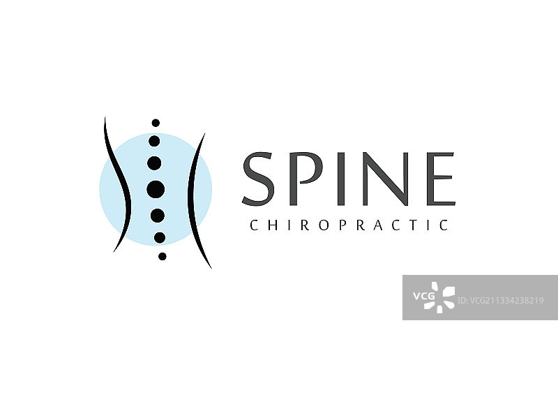 健康脊柱诊所logo概念脊椎指压疗法图片素材